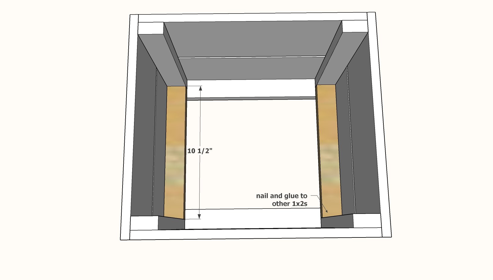 Large Wooden Milk Crate Tutorial Using Cedar Fence Pickets Ana White   Large Milk Crate Plans Step 4 